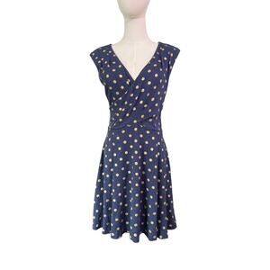 Anthropologie Maeve Blue Polka Dot Midi Dress
